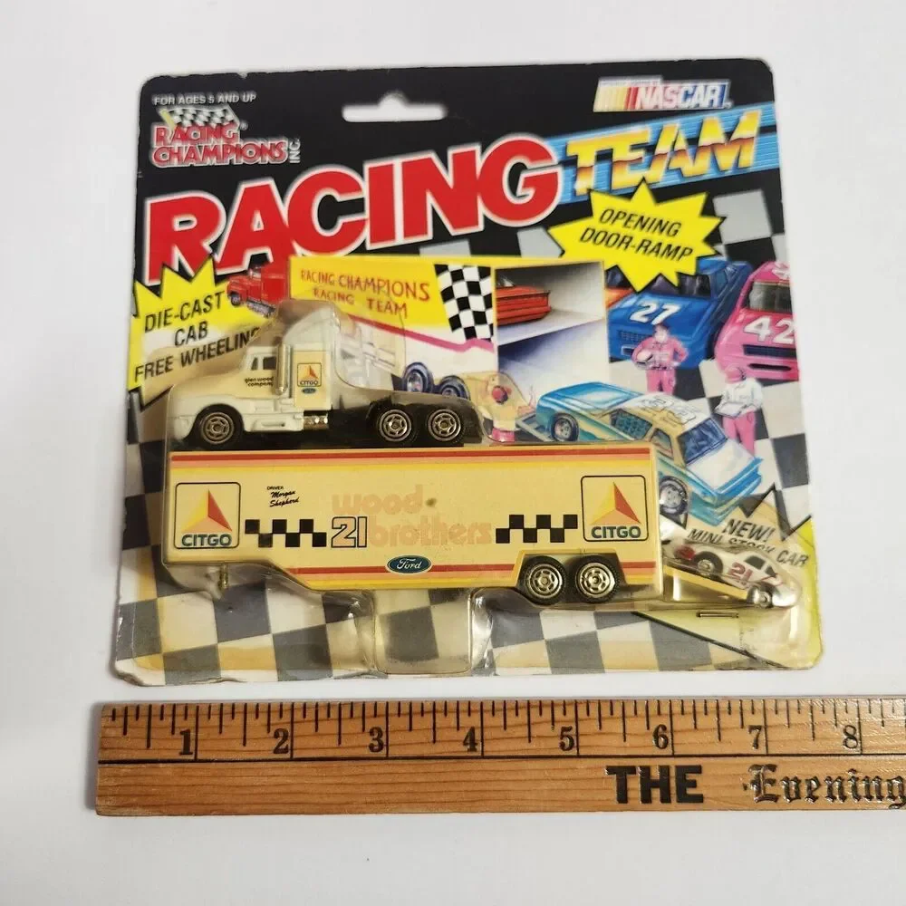1992 Racing Team Transporter #21 Morgan Shepherd With Mini Stock Car